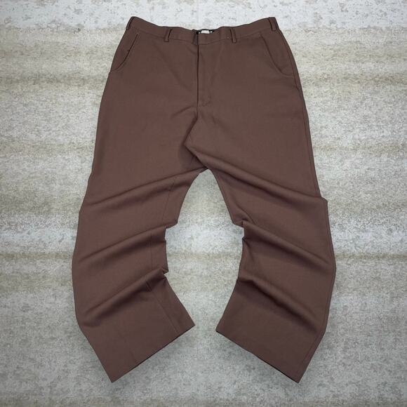Habands Dress Pants Chocolate Brown Baggy Wide Leg Flat Front Executive Division - Picture 2 of 4